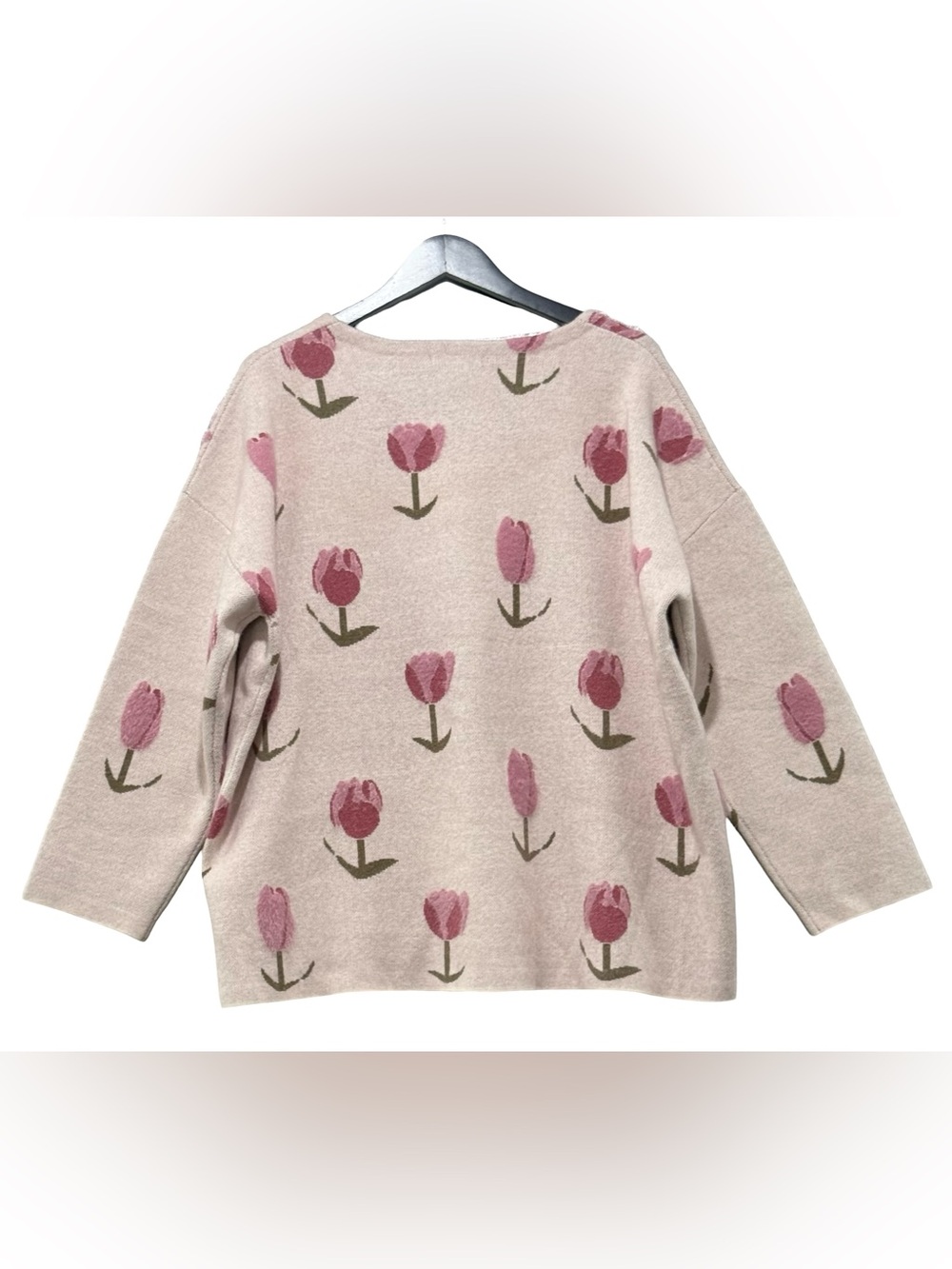 Tahari Tulip Print Sweater Pink Floral Knit Pullover Size 2X NWT - Picture 7 of 10